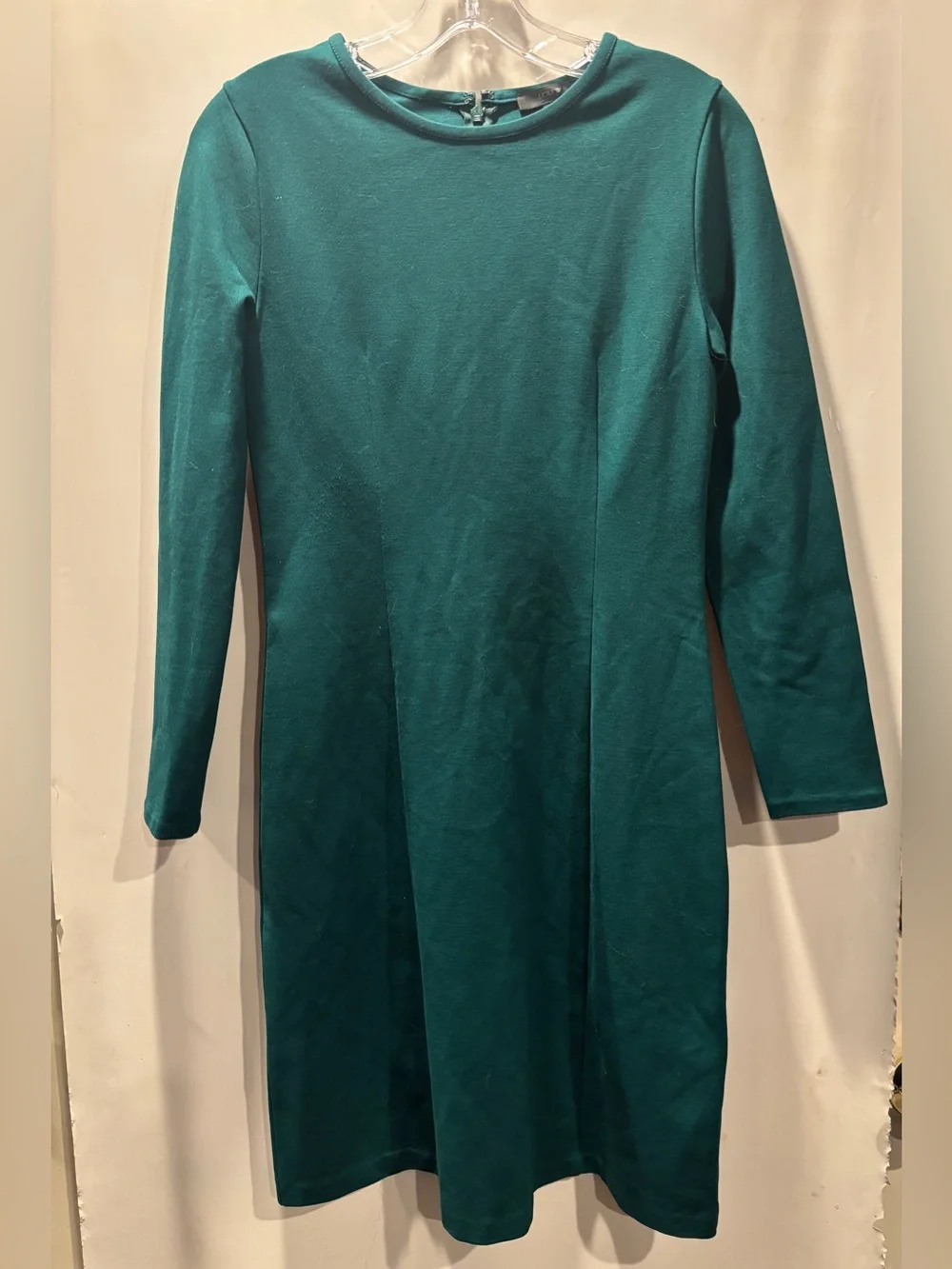 J Crew Dark Green Ponte Long Sleeve Sheath Dress Size XS